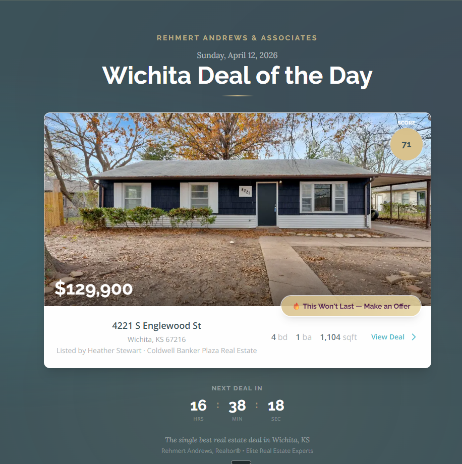 Daily deal homepage — top