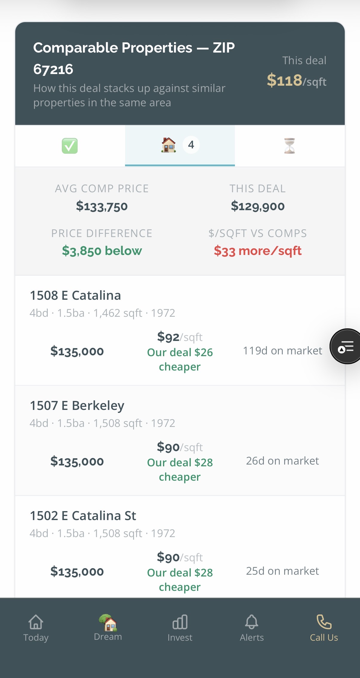 Individual deal page on mobile